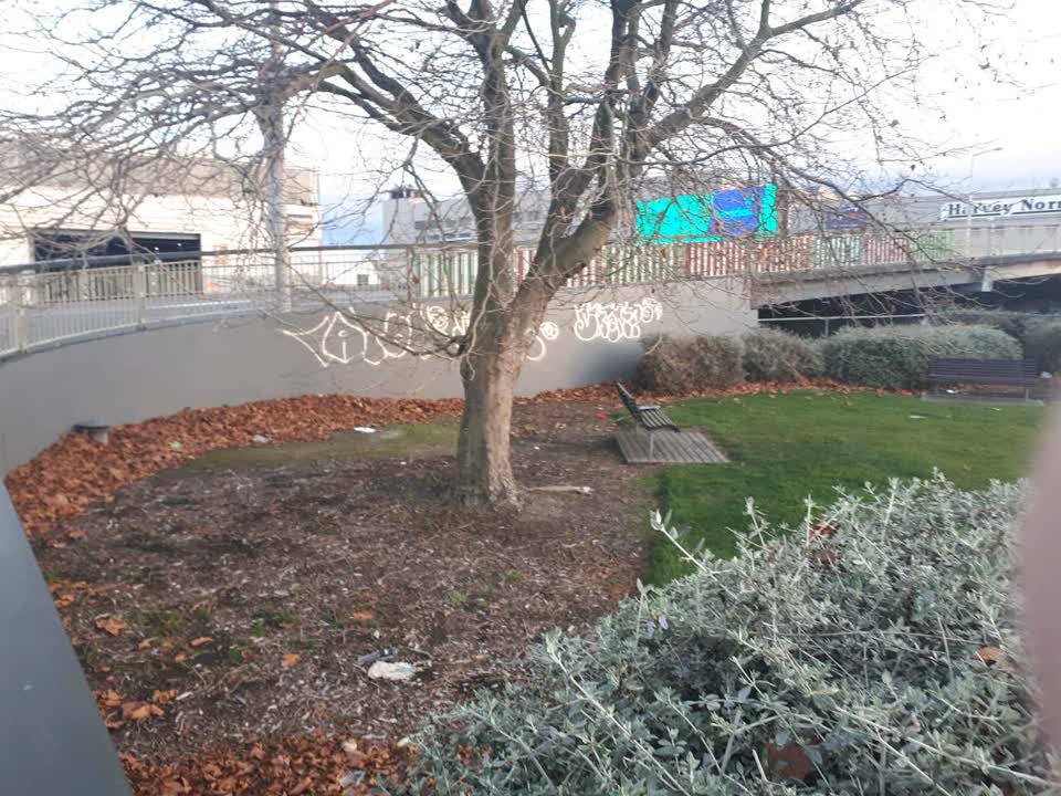 The photograph attached to this graffiti report