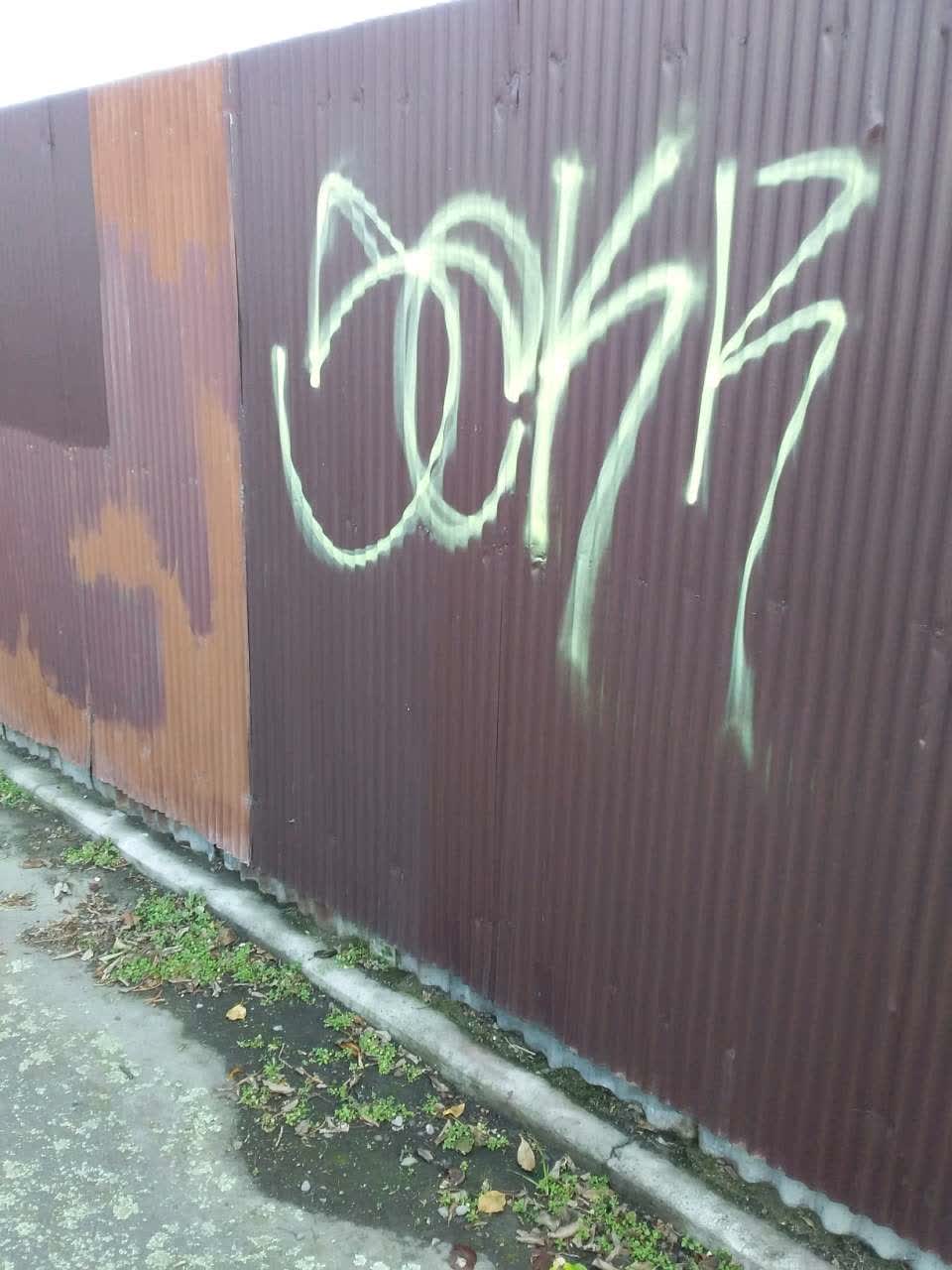 The photograph attached to this graffiti report