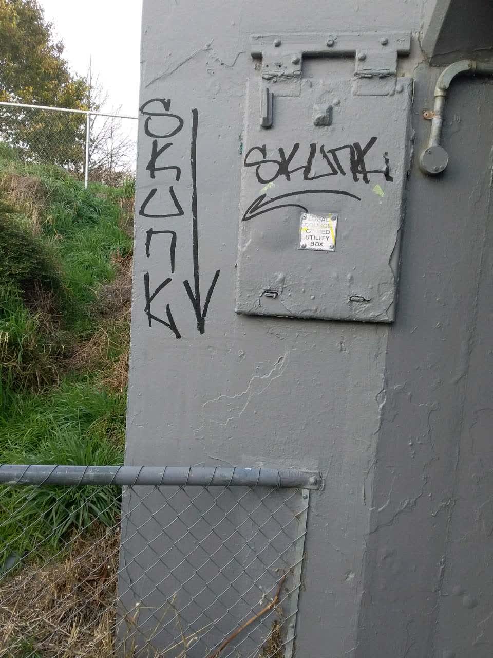 The photograph attached to this graffiti report