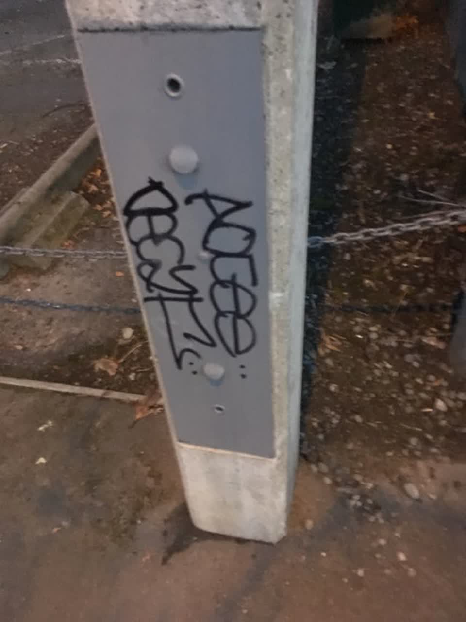 The photograph attached to this graffiti report