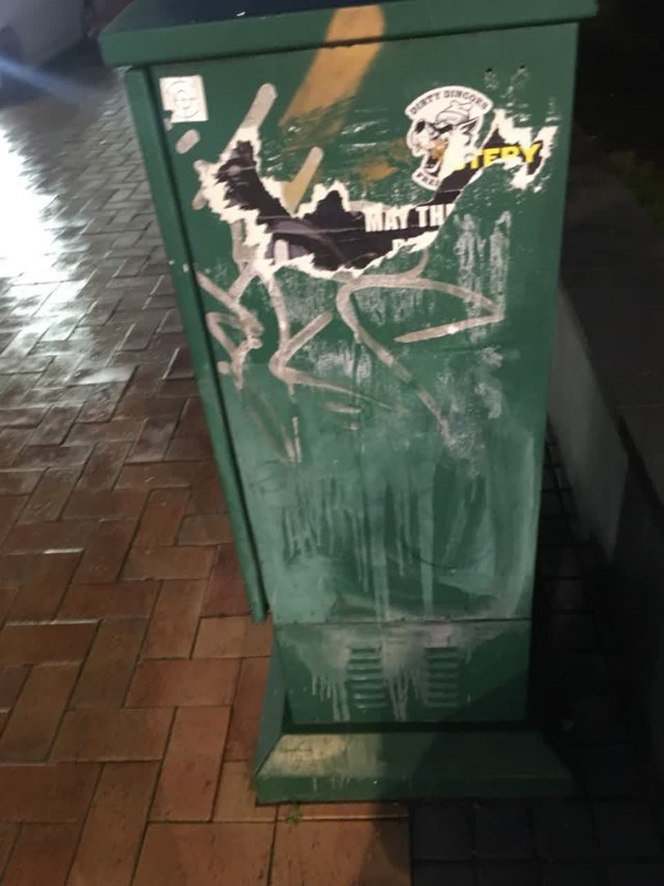 The photograph attached to this graffiti report