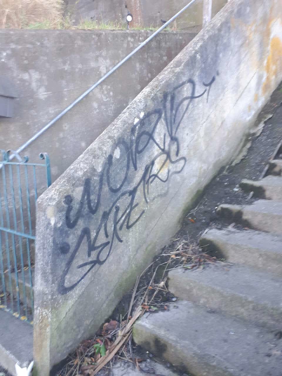 The photograph attached to this graffiti report