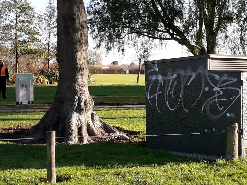The photograph attached to this graffiti report
