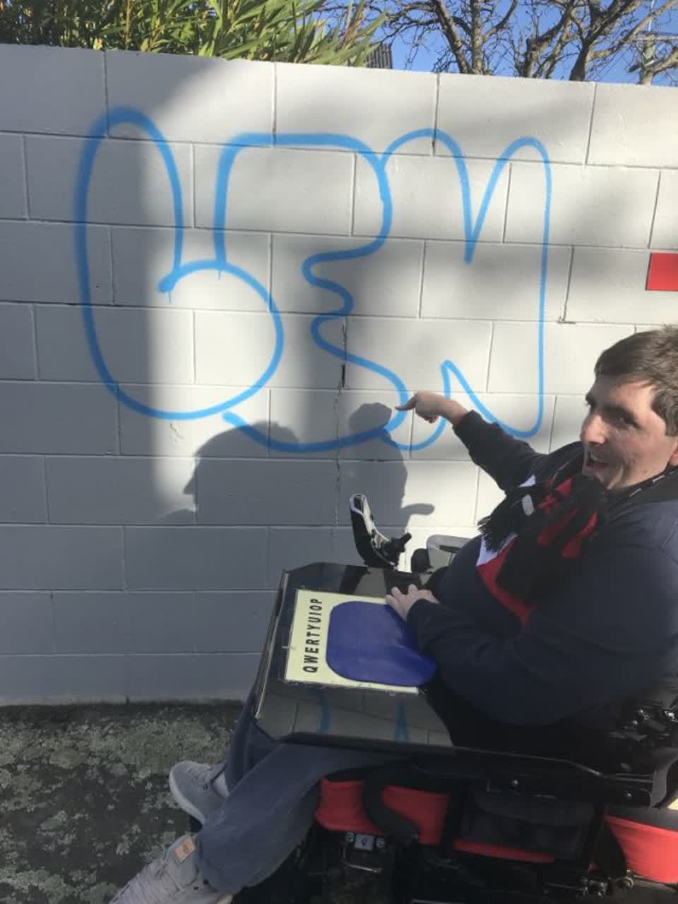 The photograph attached to this graffiti report