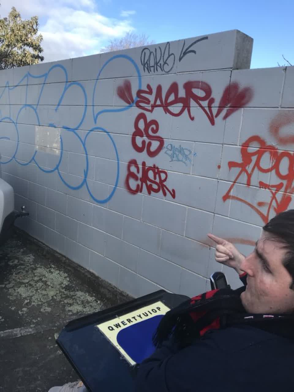 The photograph attached to this graffiti report