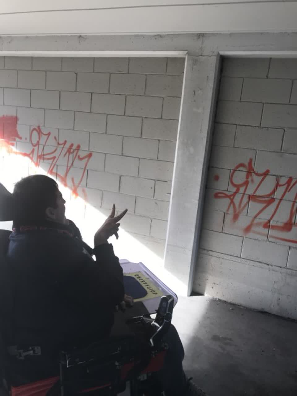 The photograph attached to this graffiti report