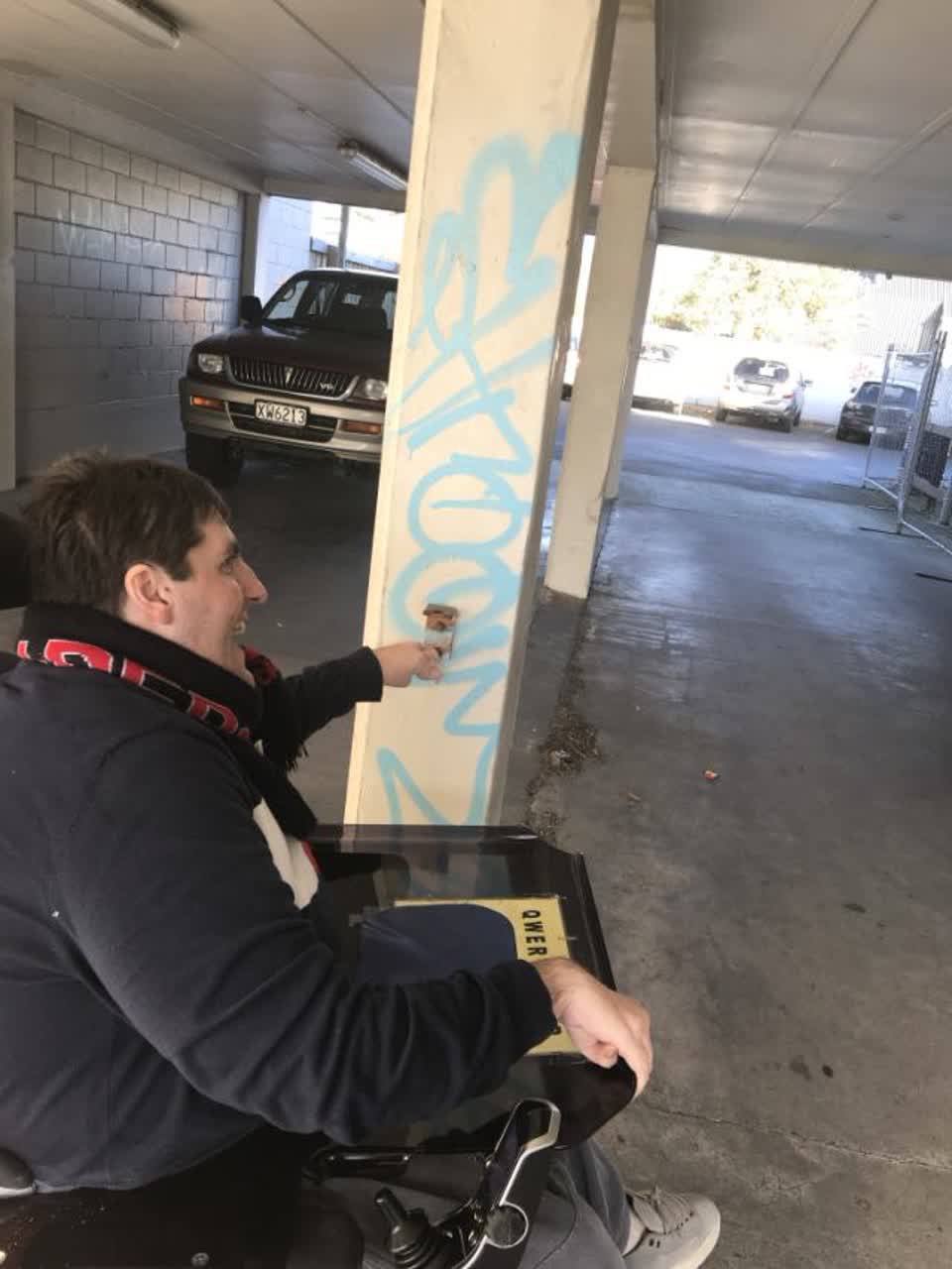The photograph attached to this graffiti report
