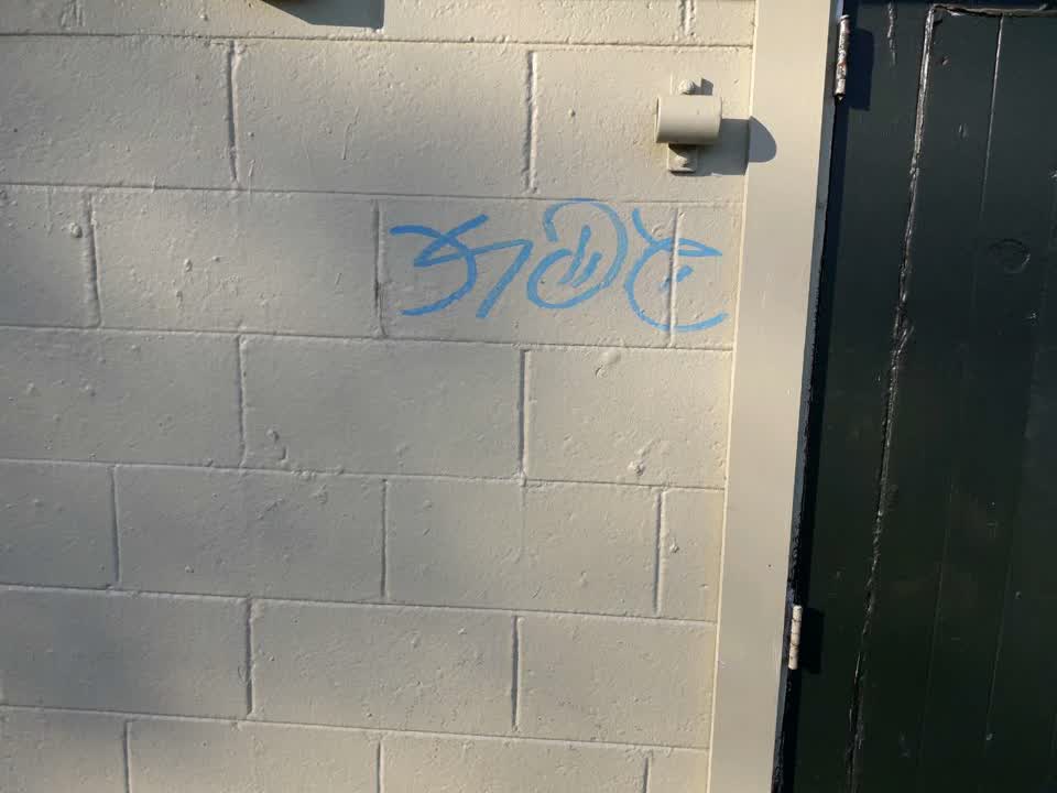 The photograph attached to this graffiti report