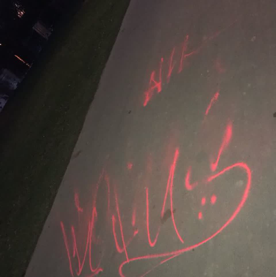 The photograph attached to this graffiti report