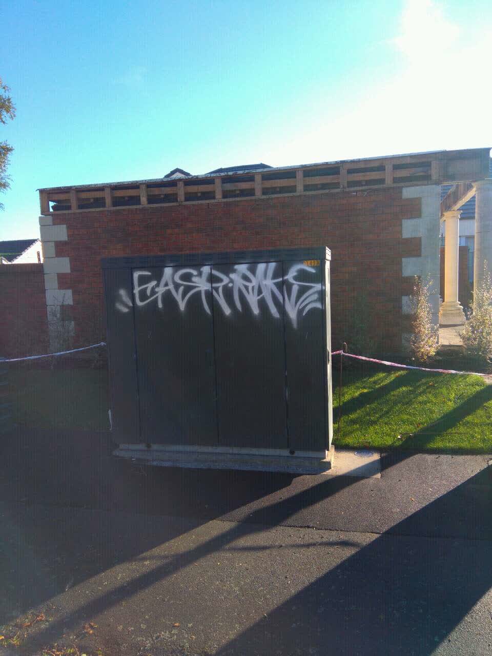 The photograph attached to this graffiti report