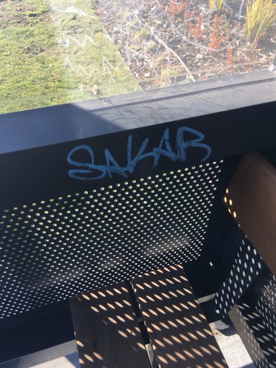 The photograph attached to this graffiti report
