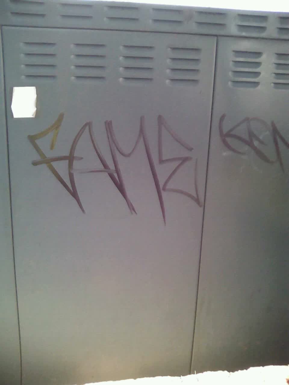 The photograph attached to this graffiti report