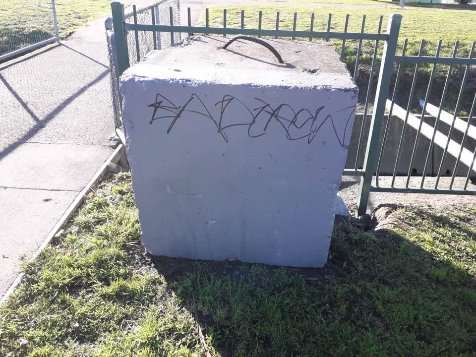 The photograph attached to this graffiti report
