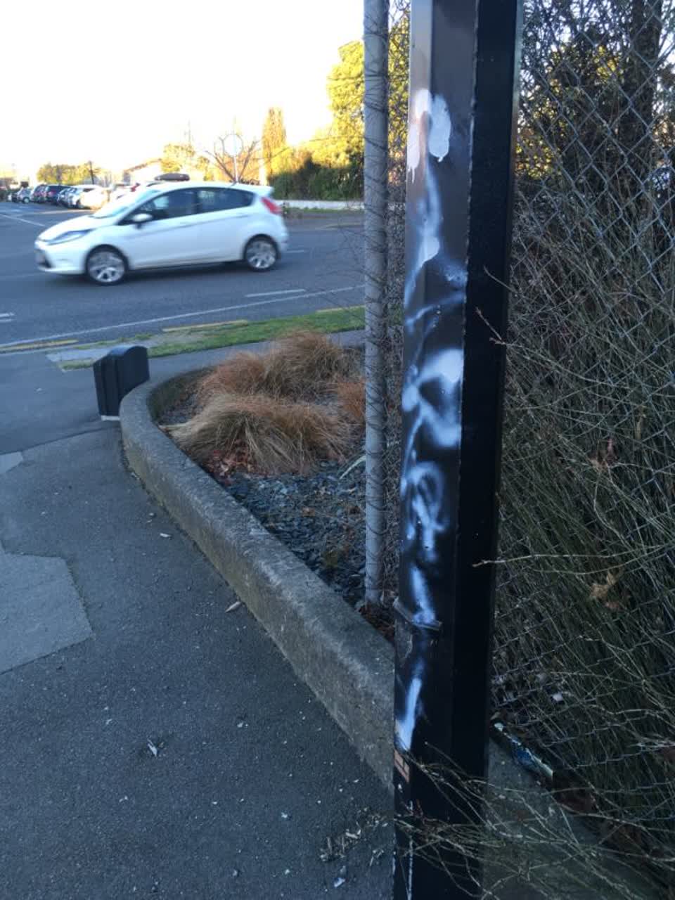 The photograph attached to this graffiti report