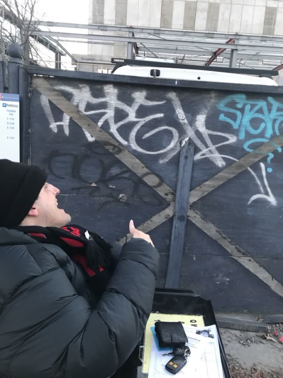 The photograph attached to this graffiti report