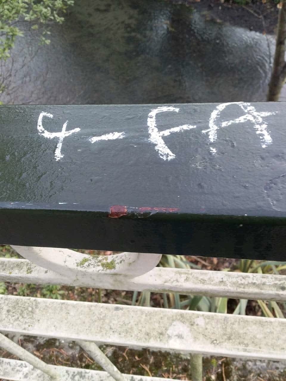 The photograph attached to this graffiti report