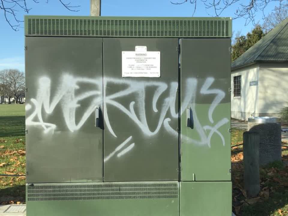 The photograph attached to this graffiti report