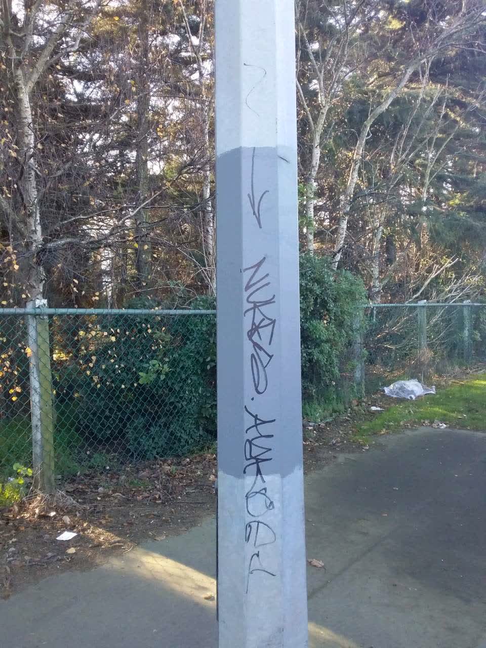The photograph attached to this graffiti report
