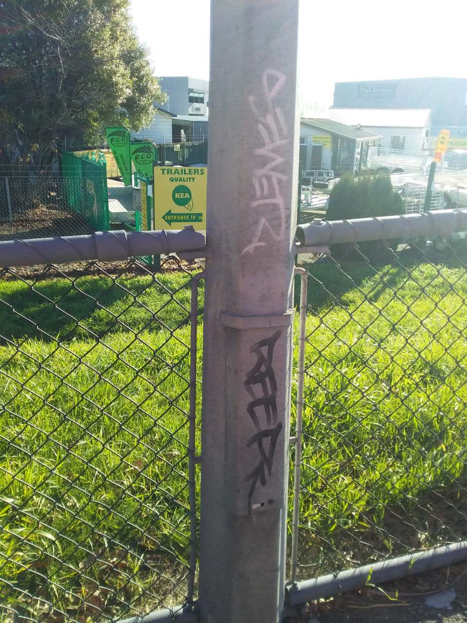 The photograph attached to this graffiti report