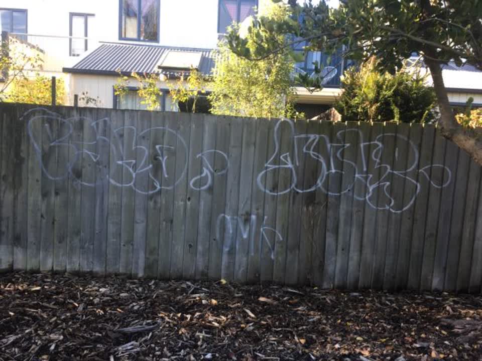 The photograph attached to this graffiti report