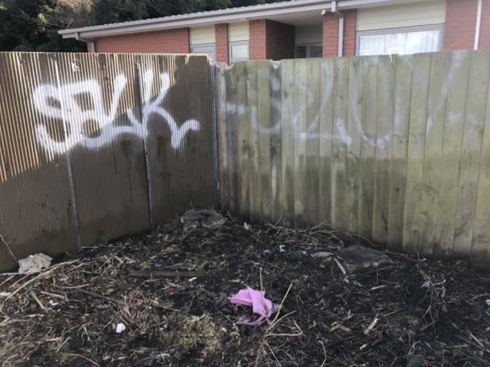 The photograph attached to this graffiti report