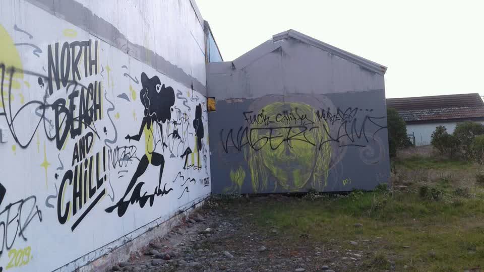 The photograph attached to this graffiti report