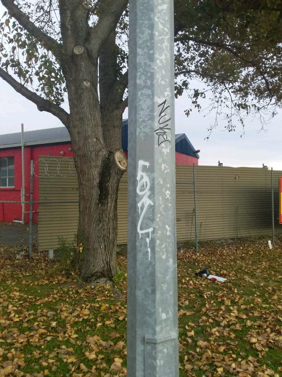 The photograph attached to this graffiti report