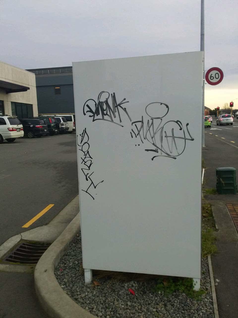 The photograph attached to this graffiti report