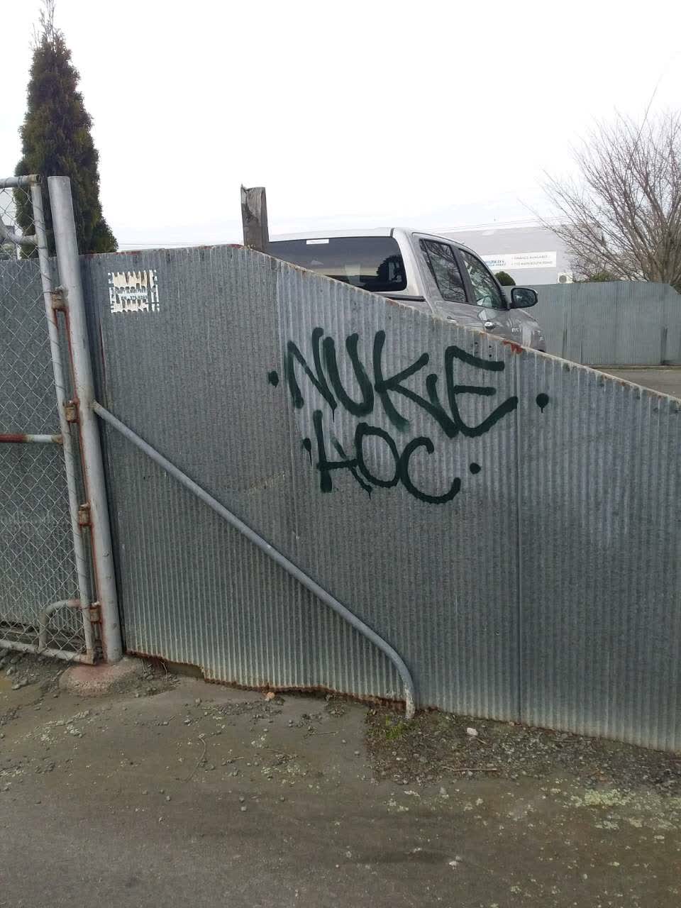 The photograph attached to this graffiti report