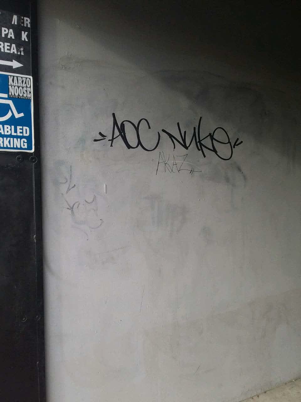 The photograph attached to this graffiti report