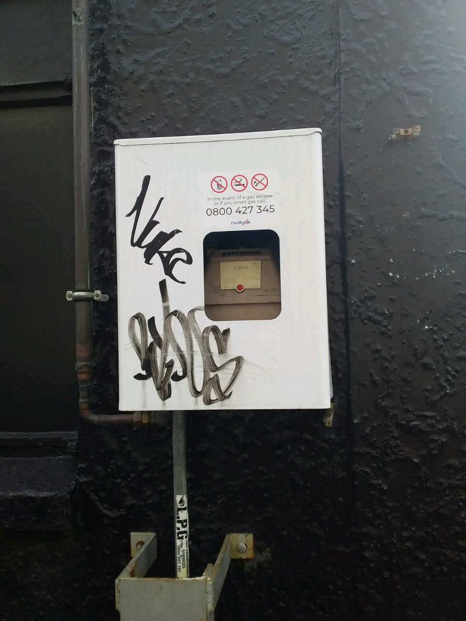 The photograph attached to this graffiti report