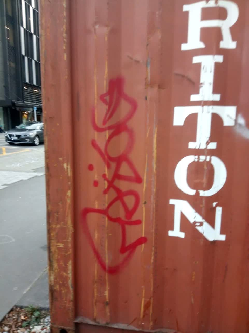 The photograph attached to this graffiti report