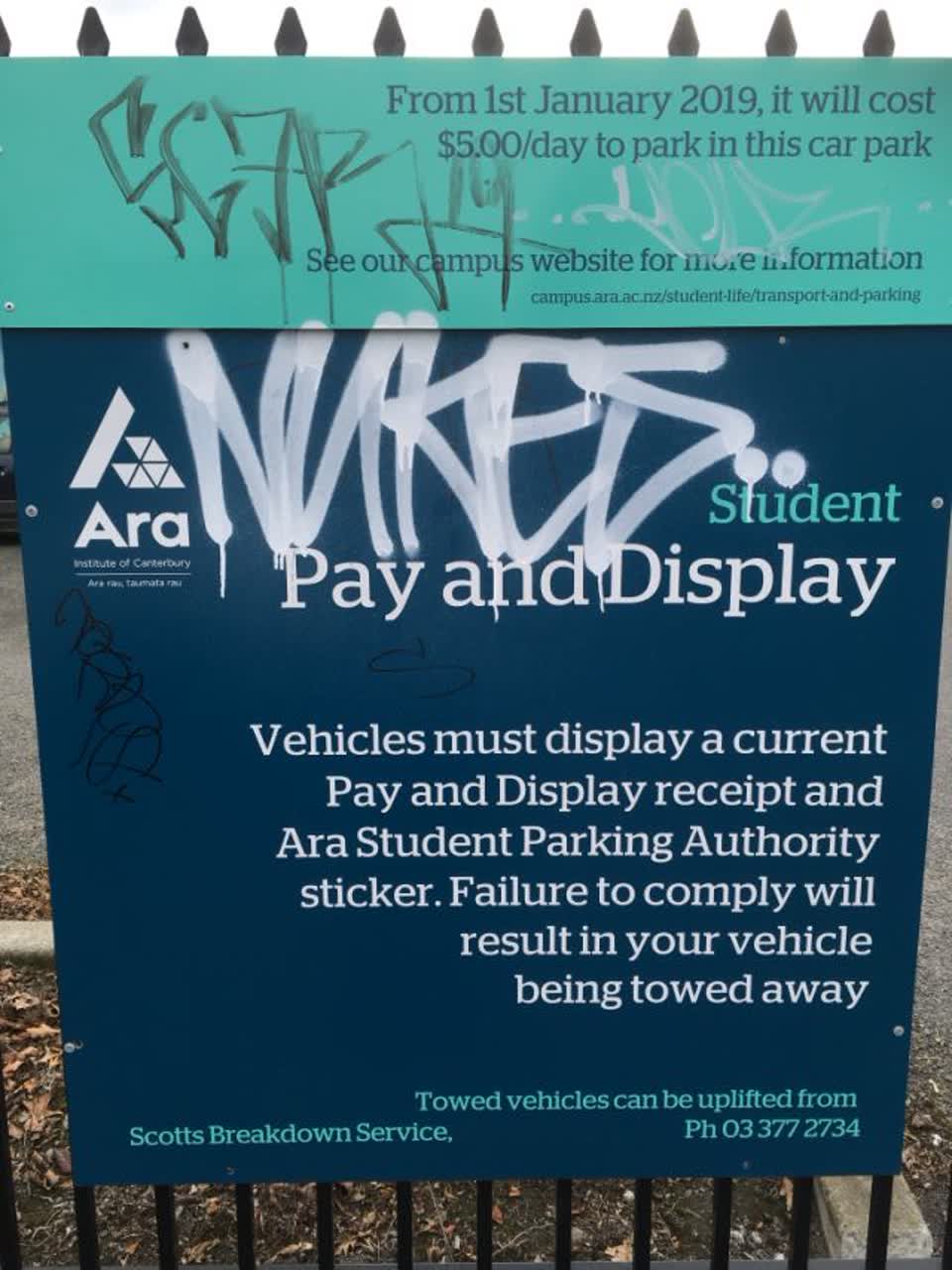 The photograph attached to this graffiti report