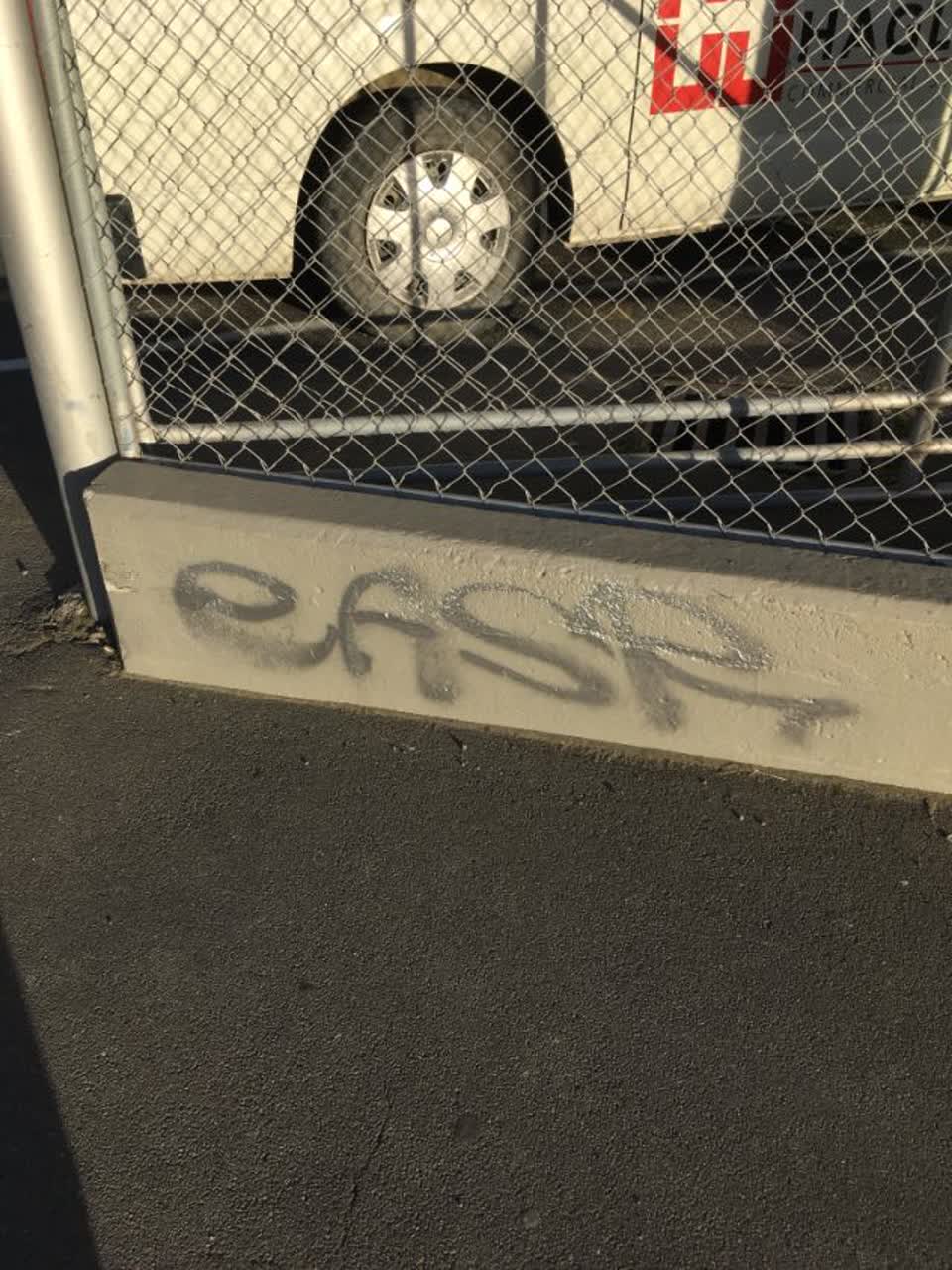 The photograph attached to this graffiti report