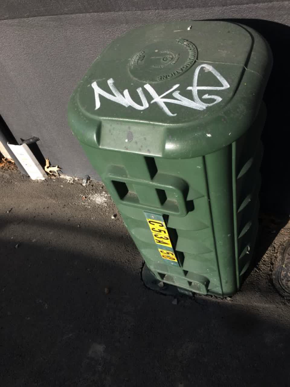 The photograph attached to this graffiti report