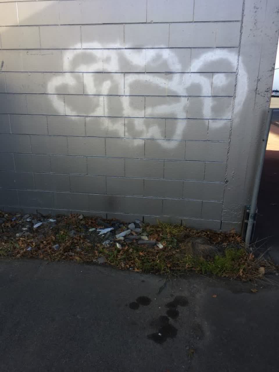 The photograph attached to this graffiti report