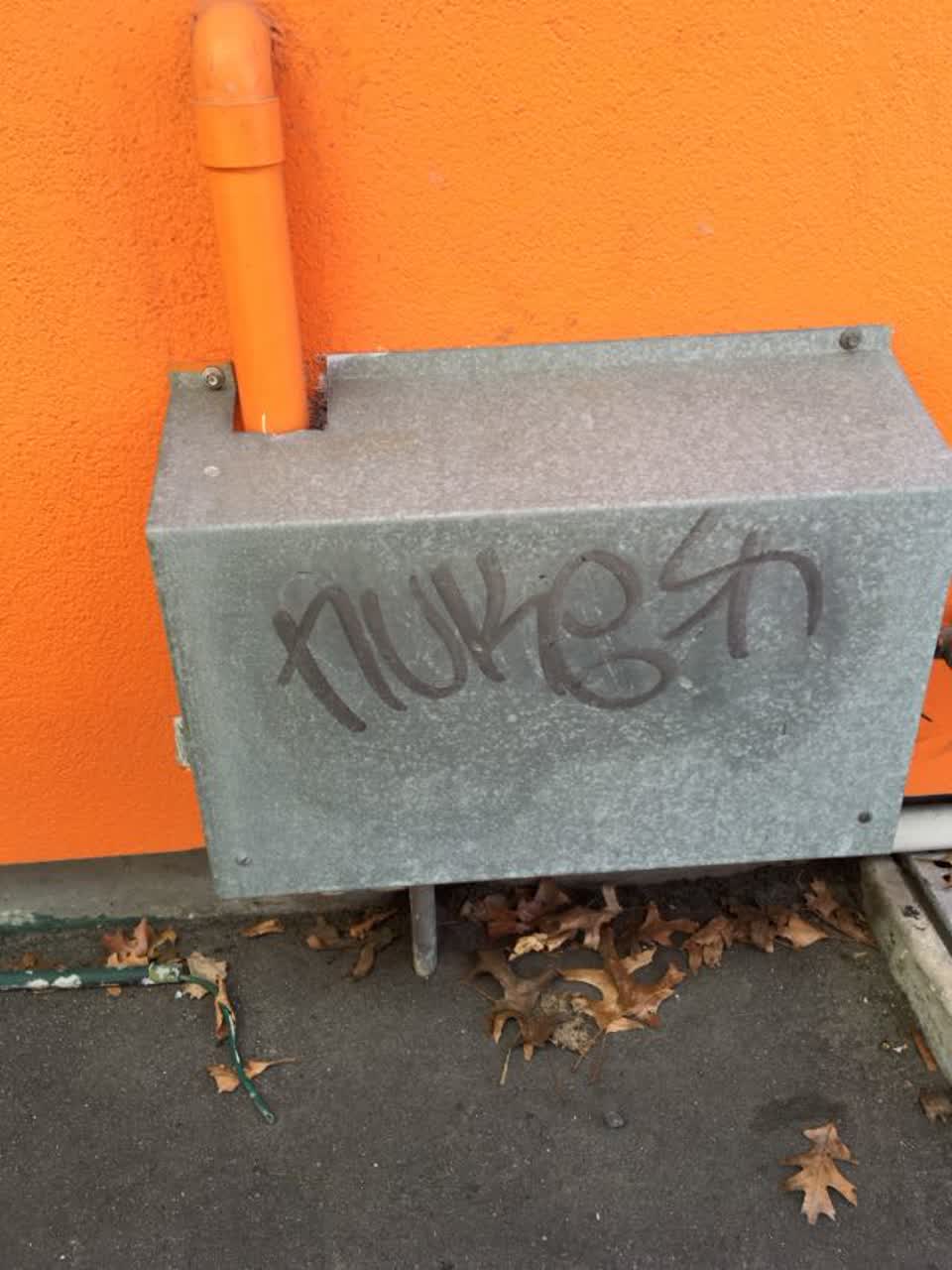 The photograph attached to this graffiti report