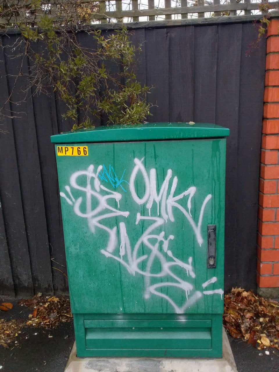 The photograph attached to this graffiti report