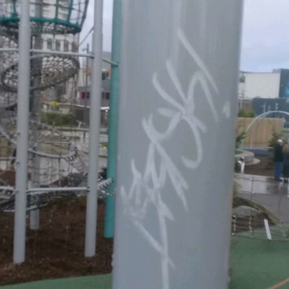 The photograph attached to this graffiti report