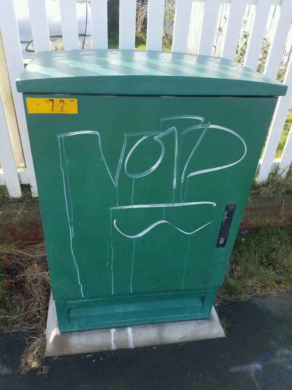 The photograph attached to this graffiti report