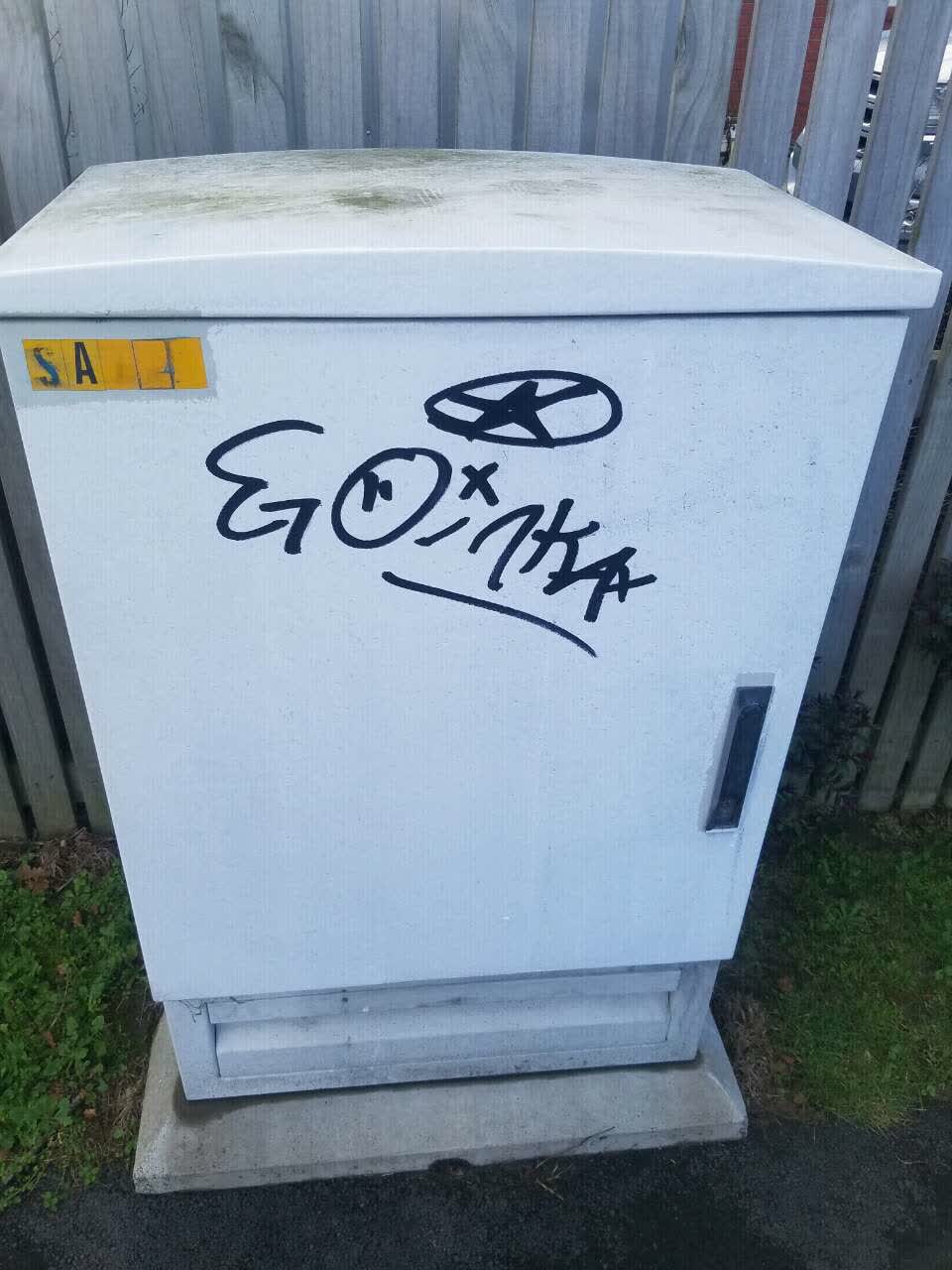 The photograph attached to this graffiti report