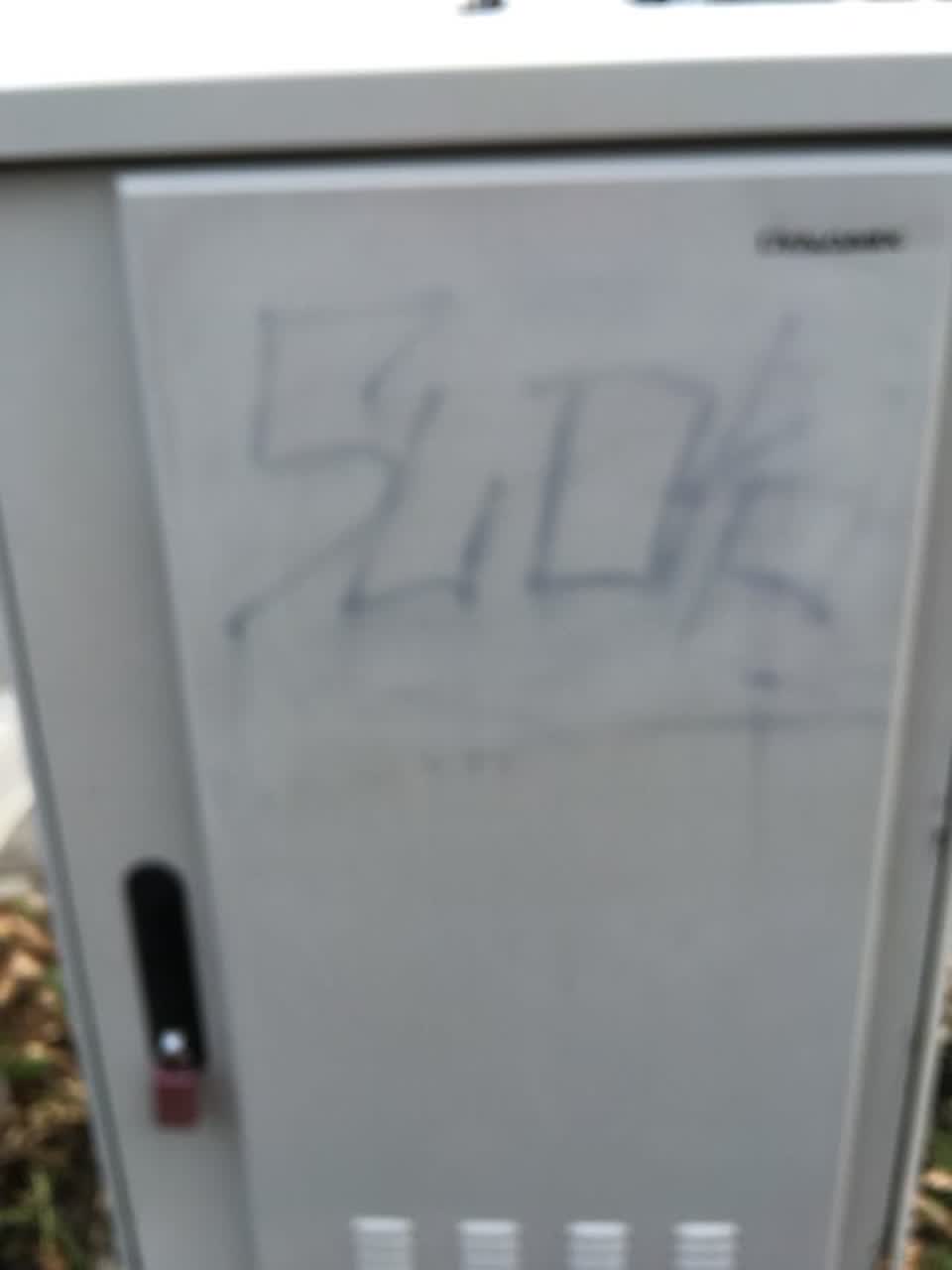 The photograph attached to this graffiti report