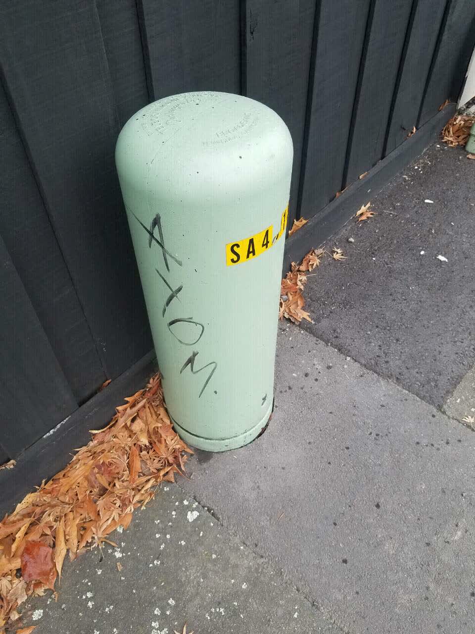 The photograph attached to this graffiti report