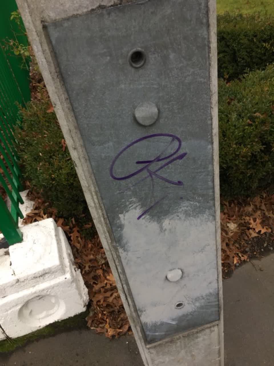 The photograph attached to this graffiti report