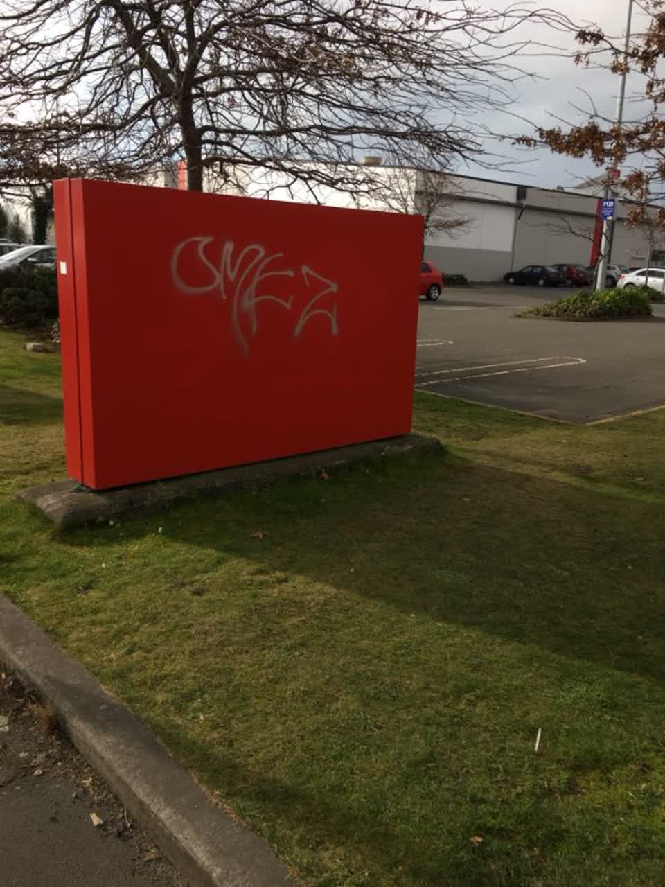 The photograph attached to this graffiti report