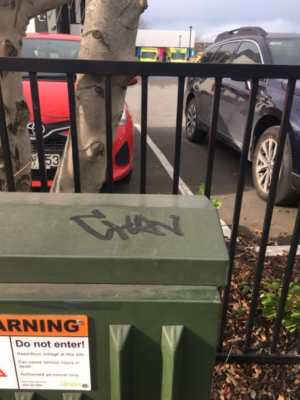 The photograph attached to this graffiti report
