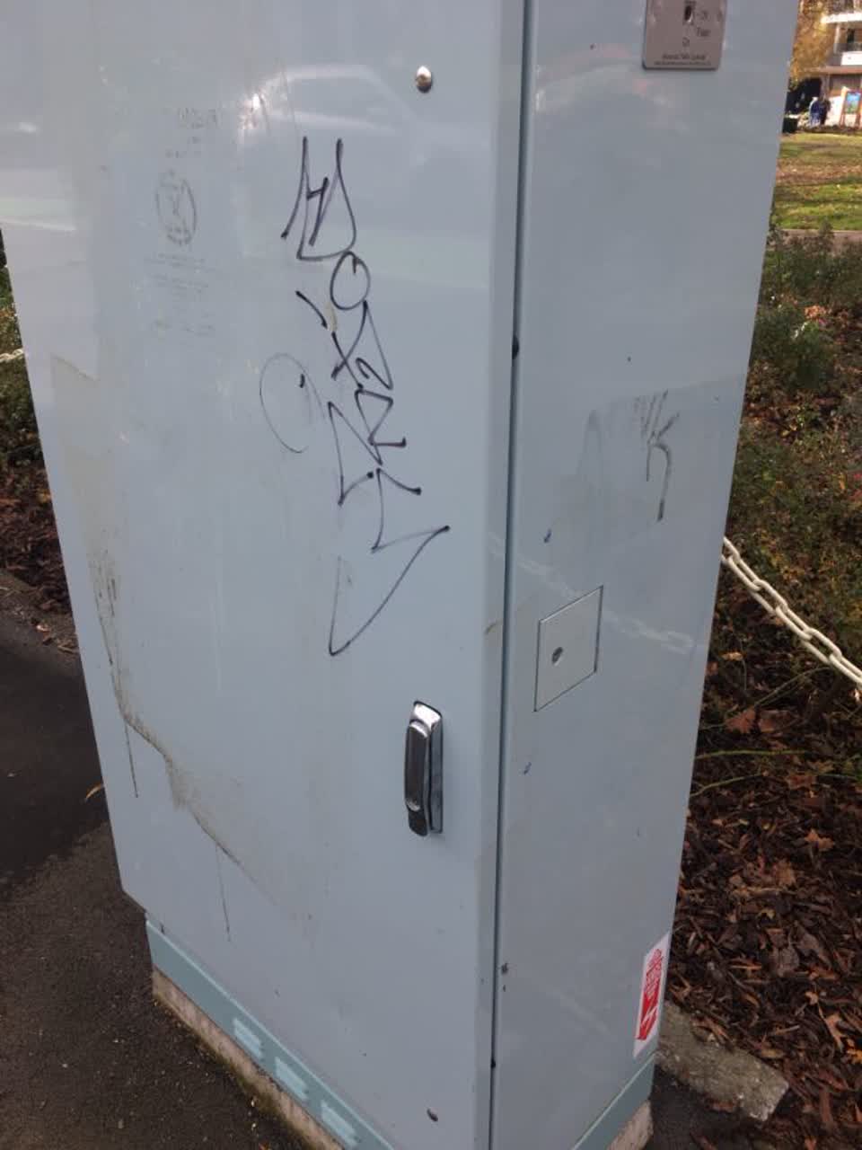 The photograph attached to this graffiti report