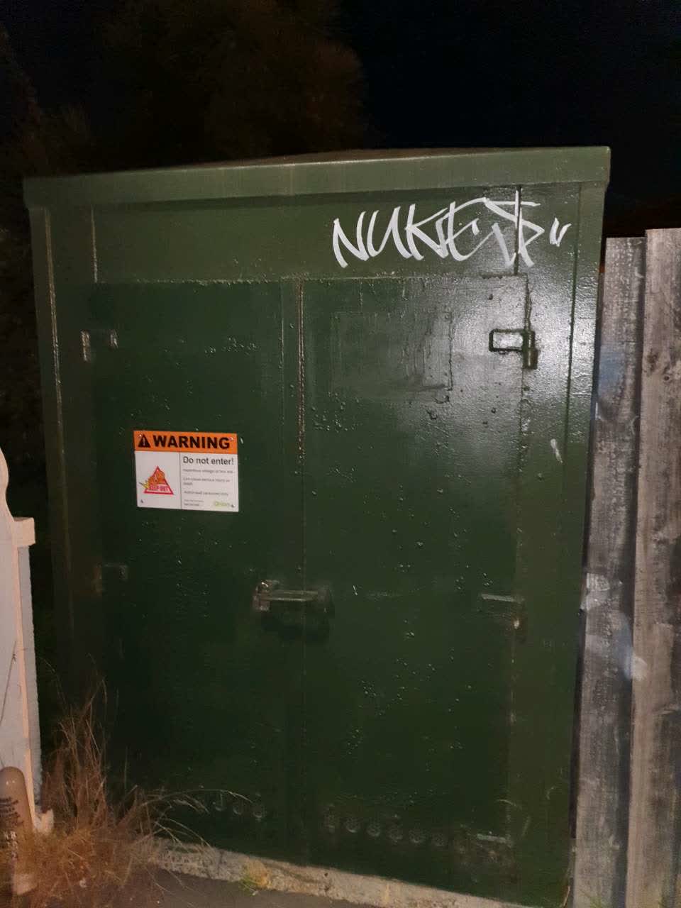 The photograph attached to this graffiti report