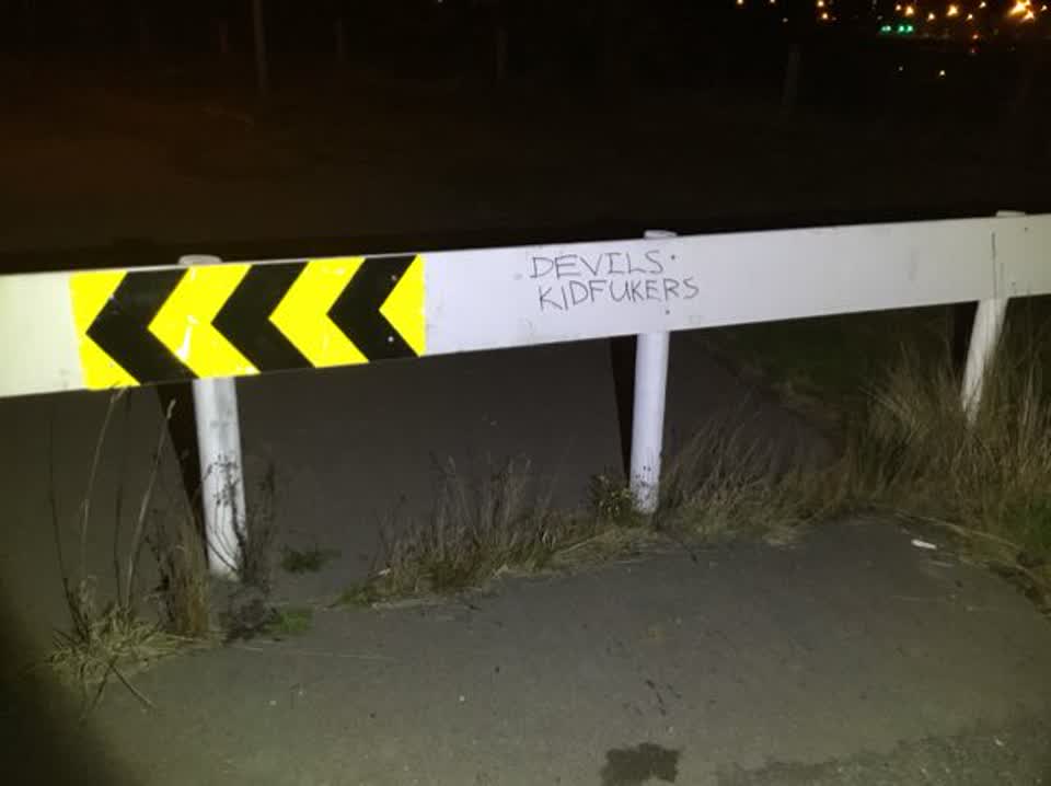 The photograph attached to this graffiti report