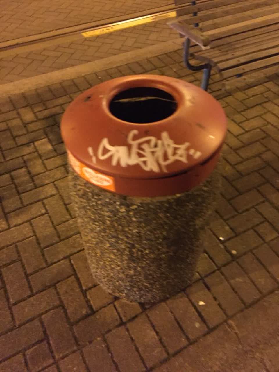 The photograph attached to this graffiti report